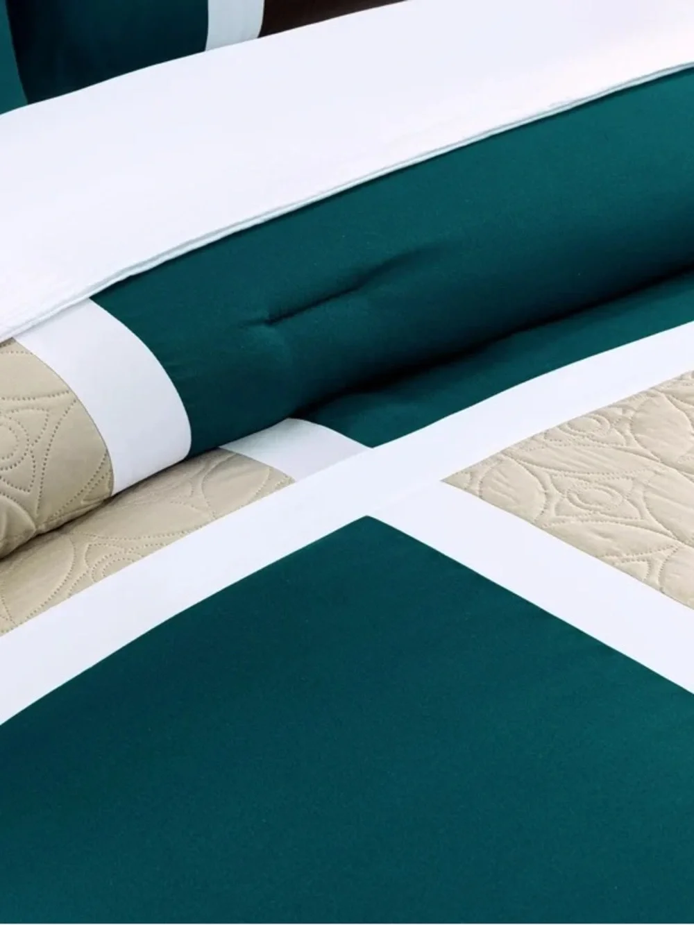 Teal and Chocolate Colorblock 3 piece cal king comforter Set